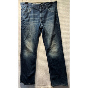 Helix Men's Distressed‎ Precreased Jeans 38x33, tagged 34x34